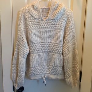 Coco and Jaimeson knitted hooded cream sweater